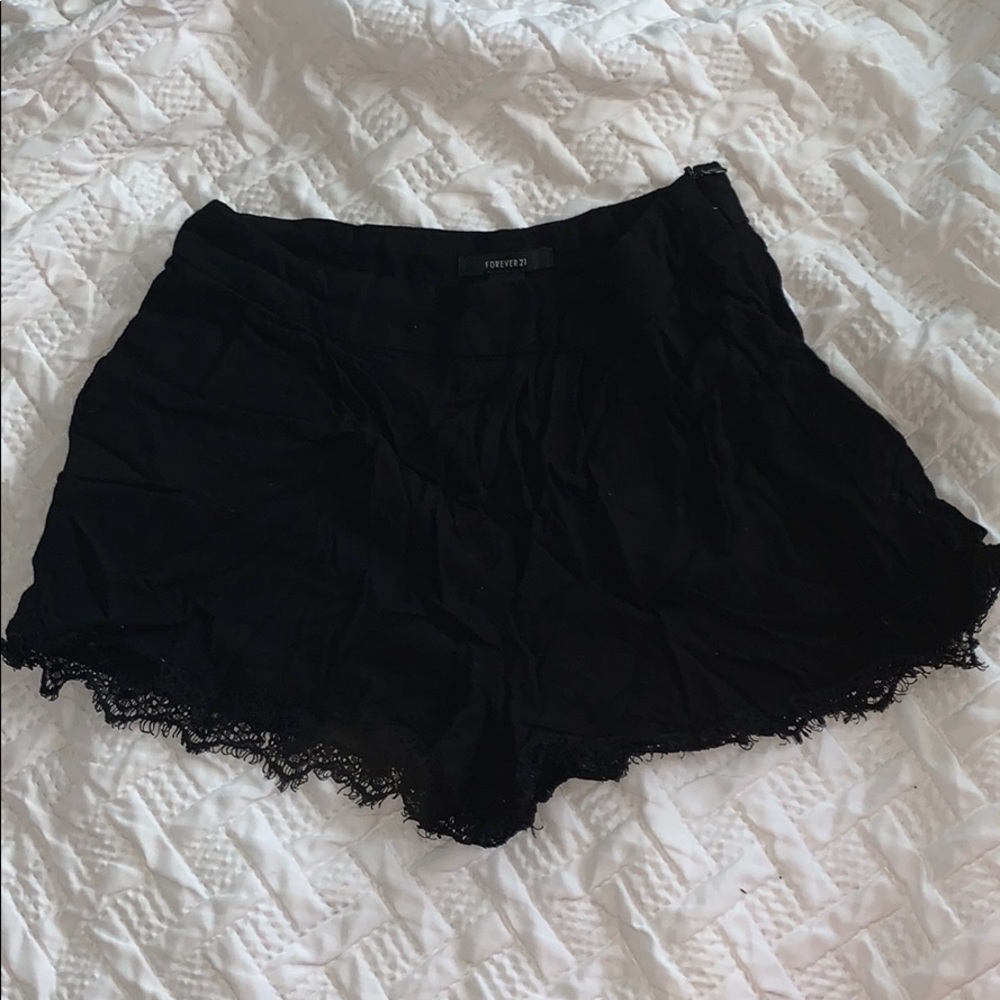Flowy Shorts with Lace Ends